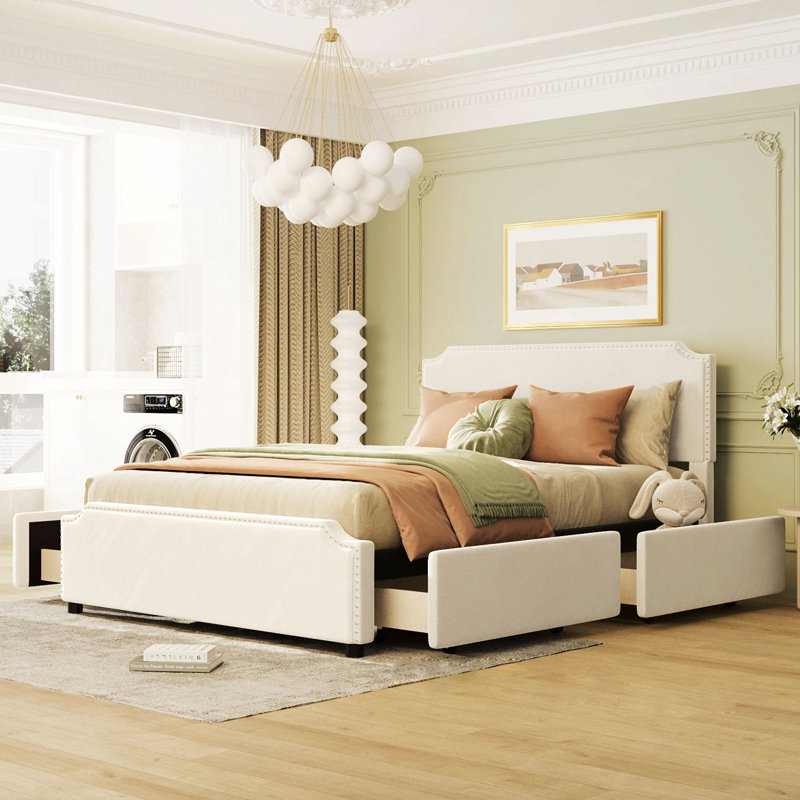 Bed, Beige