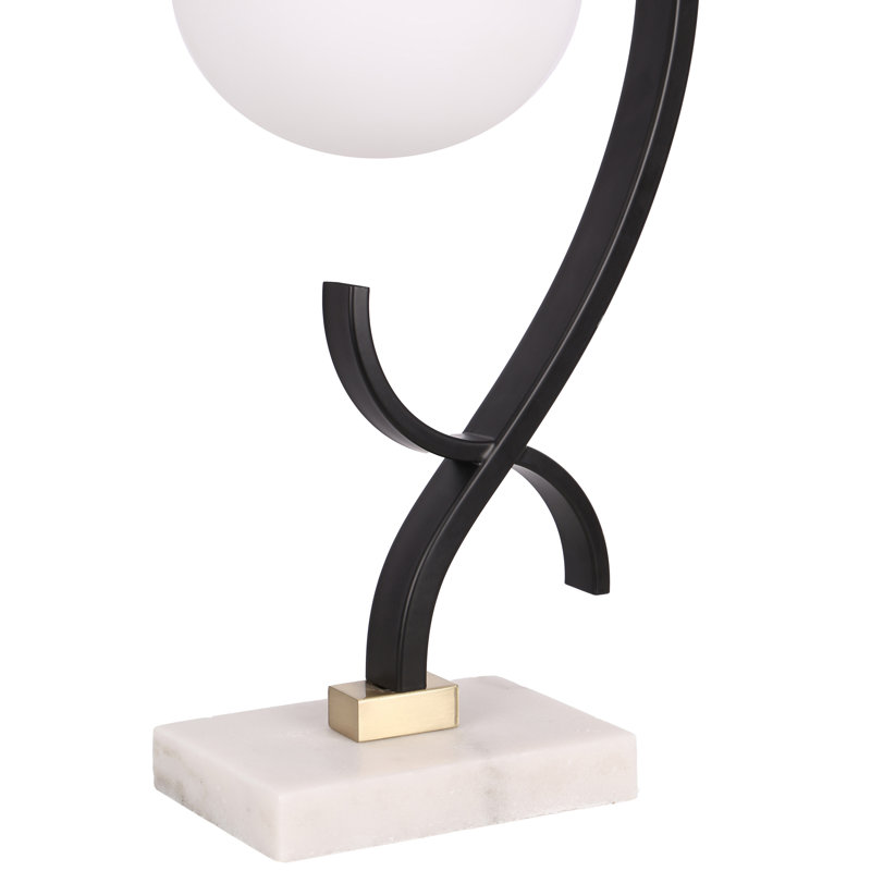 Lunar Loop - 20" x 7" - Metal & Marble Accent Lamp