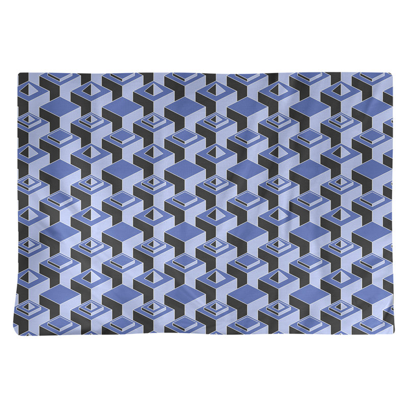 Napperon classique en coton 18 po Skyscraper, Bleu/noir, polyester