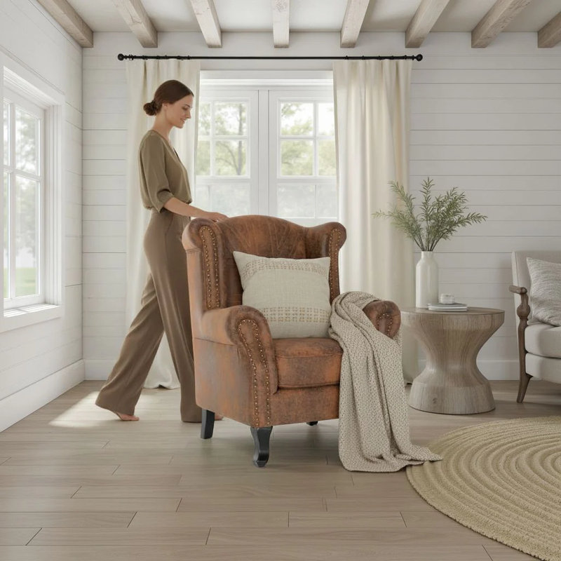 Pastoria Wingback Chair, Brown