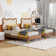 Bear Shape Adjustable Headboard Platform Bed Frame Set (Set Of 2)