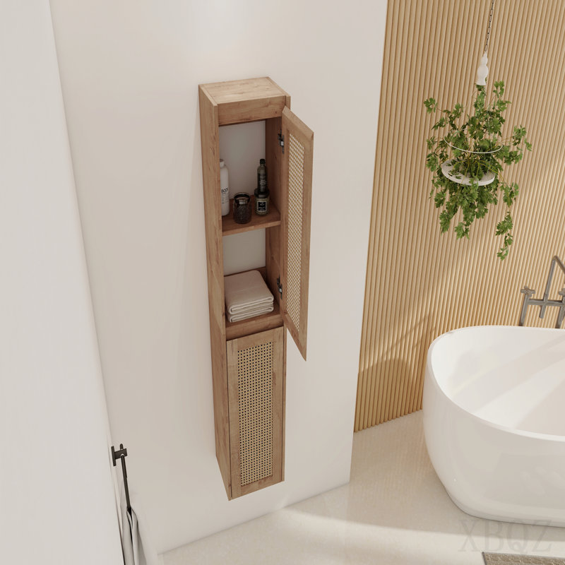 24" Bathroom Side Cabinet,Soft Close Doors,Float Mounting Design,(Kd-Packing)