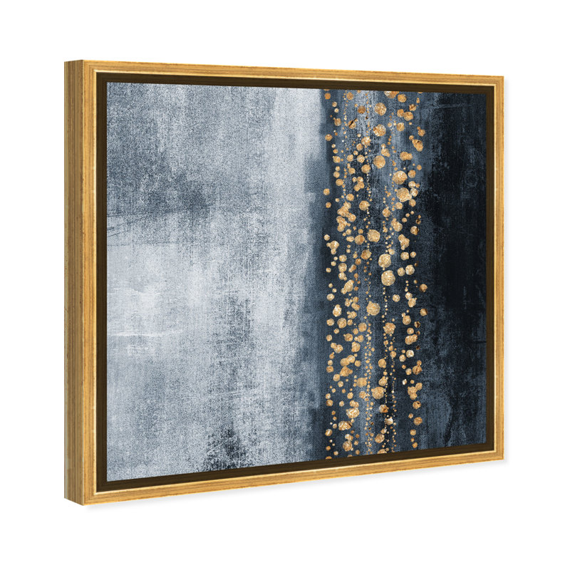 « Down The River » par Oliver Gal - impression d'art graphique, H 12 po x l 12 po x P 1,5 po, Or
