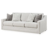 Maite Sofa, Modern Chalk Gray Polyester, 4 Throw Pillows, 88 Inch
