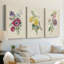 Antique Garden Bouquet I  -Custom Wrapped Gallery Canvas - 3 Pieces-117254024