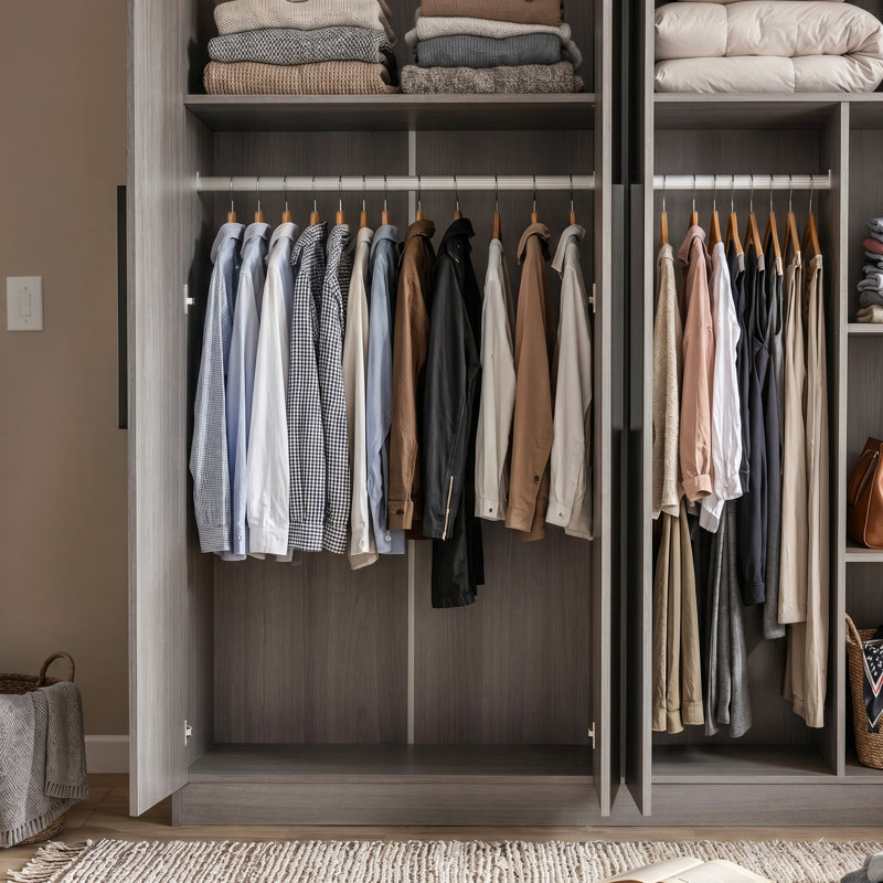 Armoire Aadi, Gris / Noir