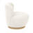 Rukadikar Occasional Swivel Chair 2-piece Set In Modern Ivory Boucle Fabric