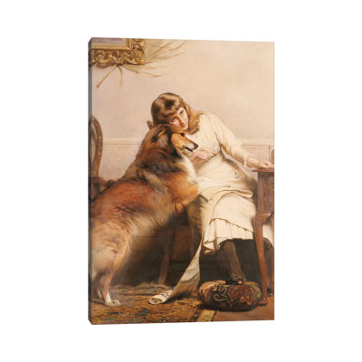 Sweethearts, 1890 by Charles Burton Barber - Wrapped Canvas Painting