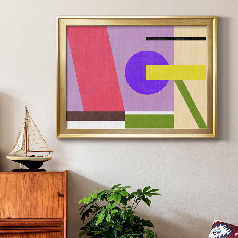 Color Composition IV " Color Composition IV " Painting Print, 22.5" H x 30.5" W x 1" D, Gold Framed Paper, No Mat