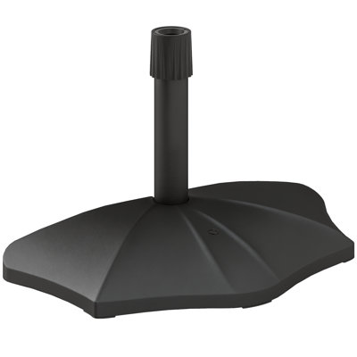 Patio Umbrella Base, 26 lbs Concrete Heavy Duty Half Umbrella Stand, Patio Umbrella Holder for 1.5"/1.9" Umbrella Poles for Outdoor, Lawn, Poolside, Black