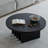 Wabi-sabi black solid wood round coffee table-105492911