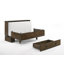 Grand lit escamotable en bois massif avec matelas et prises de courant-84939796