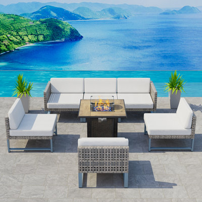 6 - Person Patio Conversation Set with Cushions