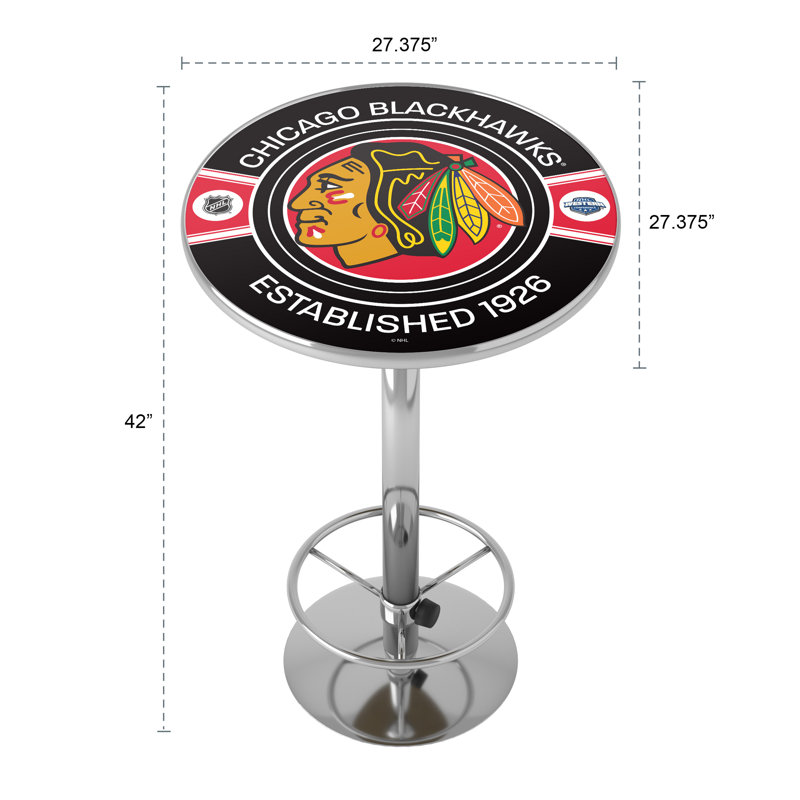 Table de bar avec repose-pieds Chicago Black Hawks