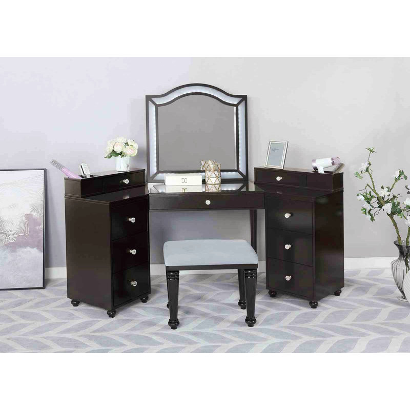 Ensemble de meuble-lavabo 1Pc avec tabouret Glam Style 8Mm