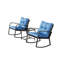 Ensemble de bistro 3 pièces pour patio avec coussin bleu pour jardin