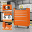 Coffre à outils roulante, armoire de rangement métallique verrouillable avec tiroirs et organisateur de garage mobile