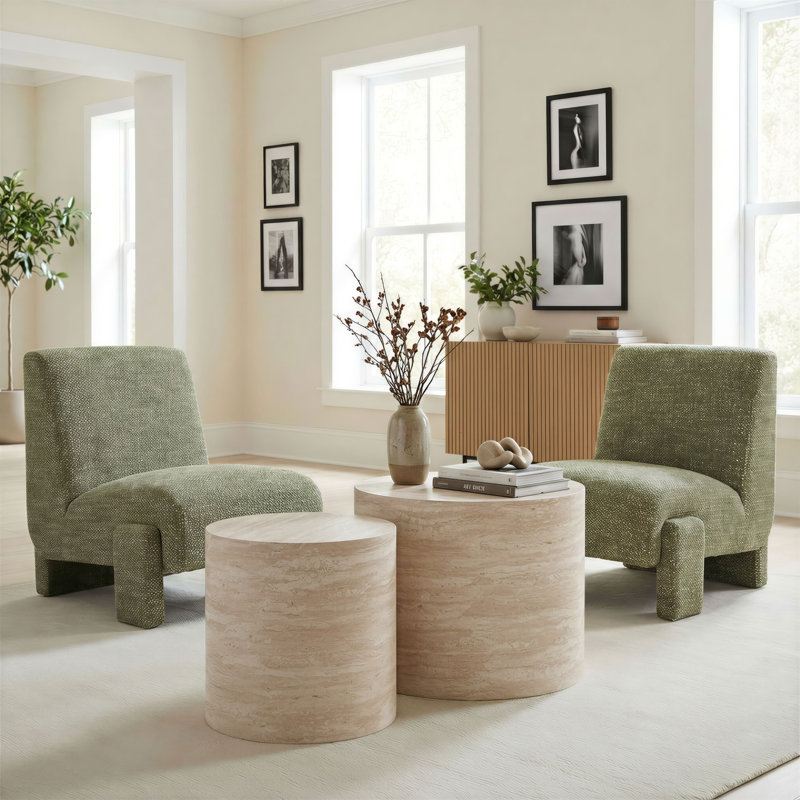 Ensemble de tables basses Carzo (2 pièces) beige pierre
