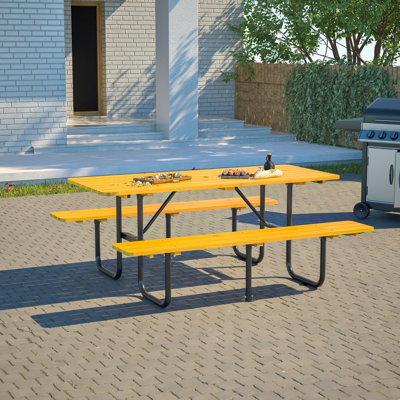 Picnic Table With Metal Frame