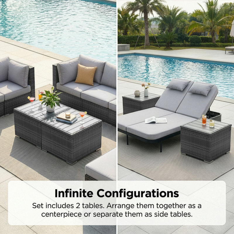 Kivan Square Metal Outdoor Side Table , 27.4'' in. W 27.4'' in. D