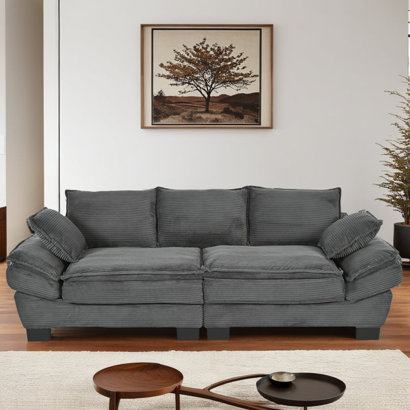 Canapé incurvé moderne U-Style 85,4 po, Gris