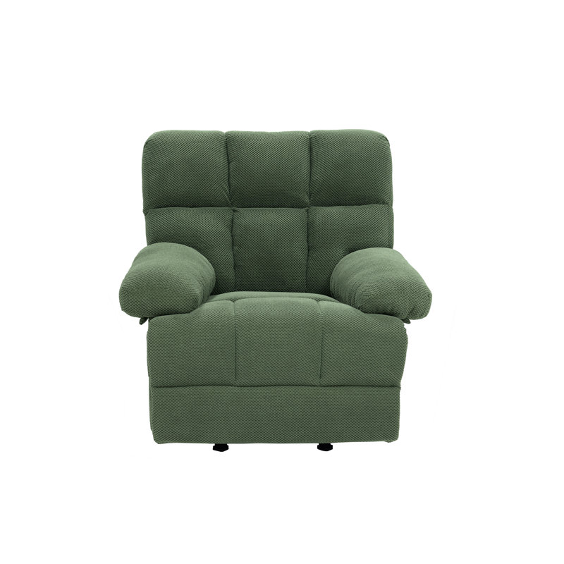 Fauteuil inclinable et berçant manuel moderne en tissu vert foncé texturé pour le confort de votre salon