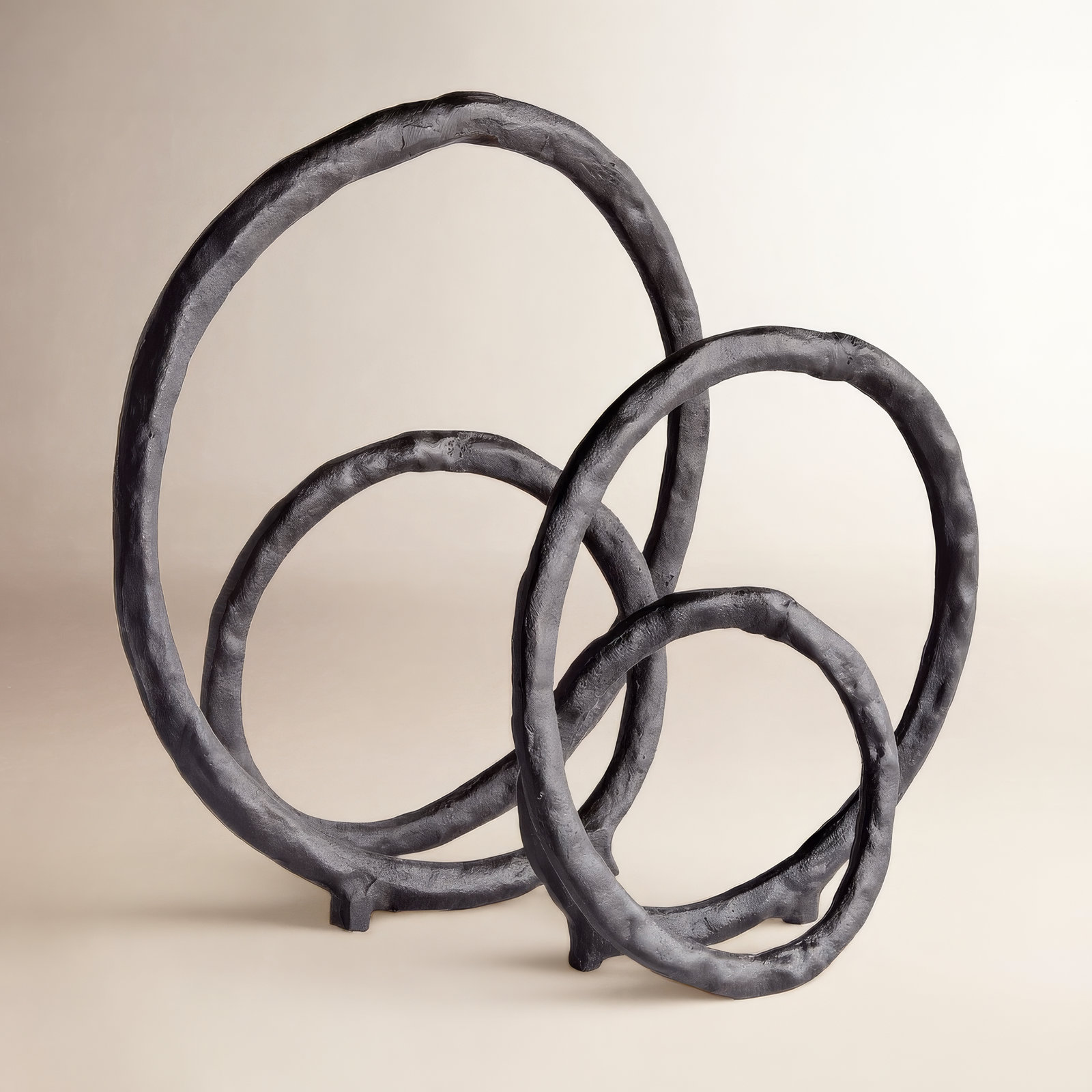 Aviel 2-Piece Sculpture, 13" H x 13" W x 3.25" D, Black