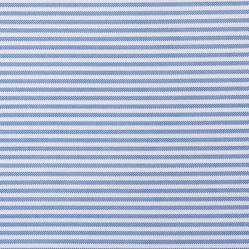 Poppy & Fritz Printed Percale Cotton Sheet Set, Full Sheet Set + 2 Pillowcases, Oxford Stripe Blue