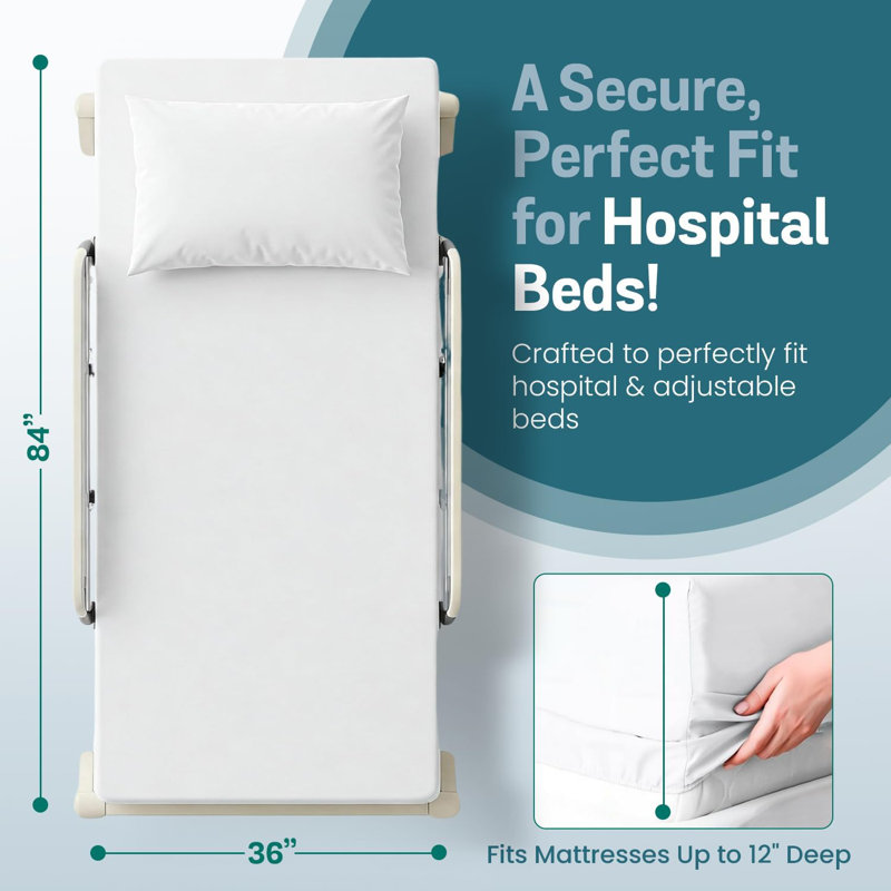 Ensemble de 6 draps-housses ajustables tout autour pour un ajustement parfait - draps 100% microfibre ultra douce et brossée deux fois