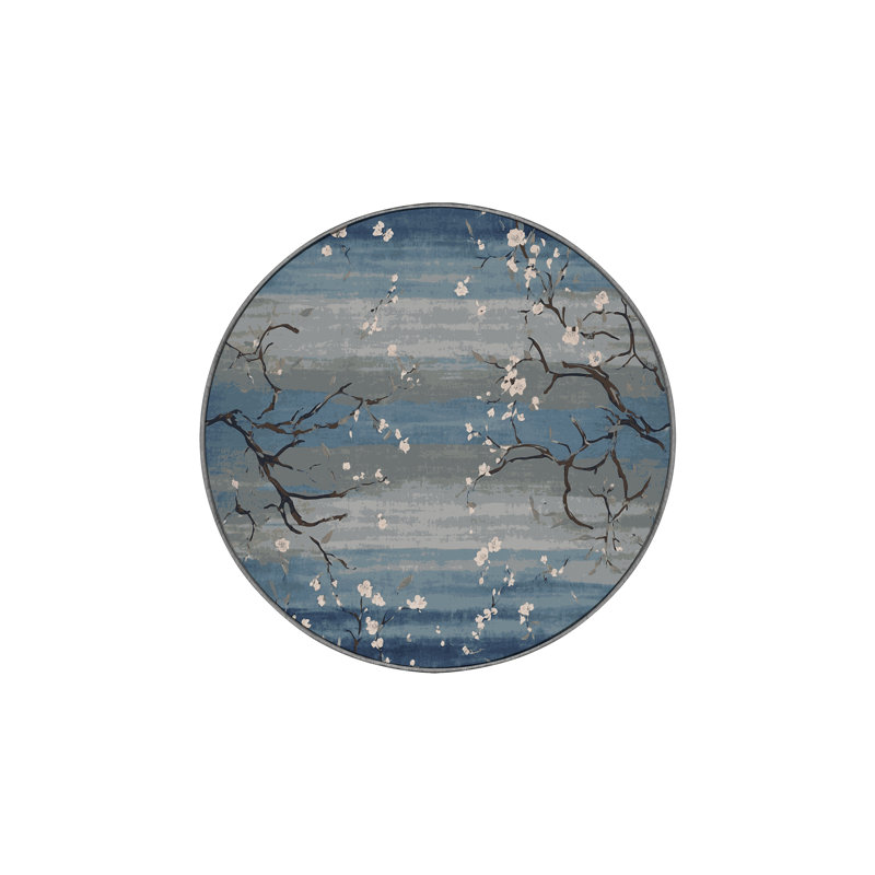 Tapis gris lavable à la machine, Rond 4 pi