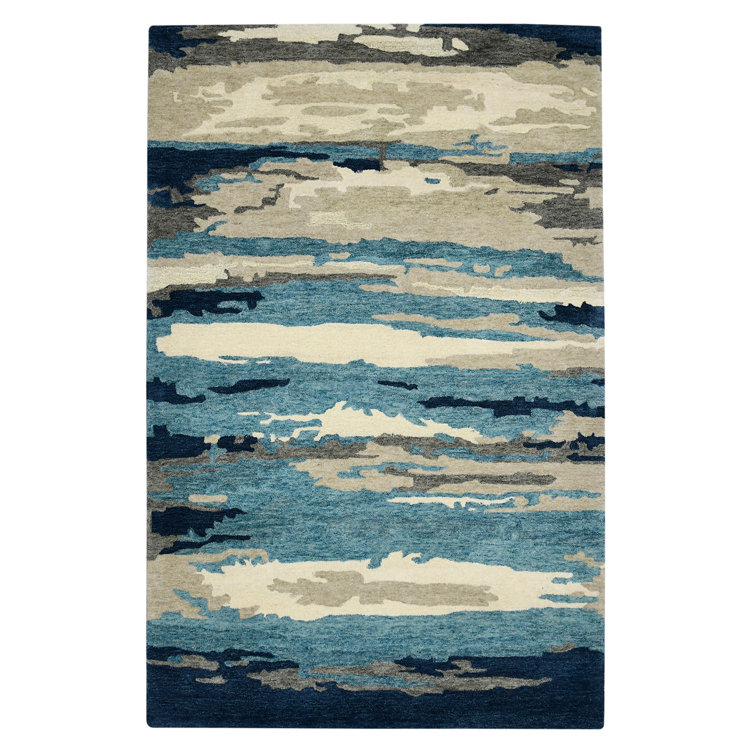 Husman Transitional Abstract Handwoven Wool Blend Area Rug