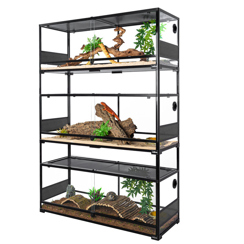 48 in. x 18 in. x 70 in. Glass and Plastic Reptile Starter Kit