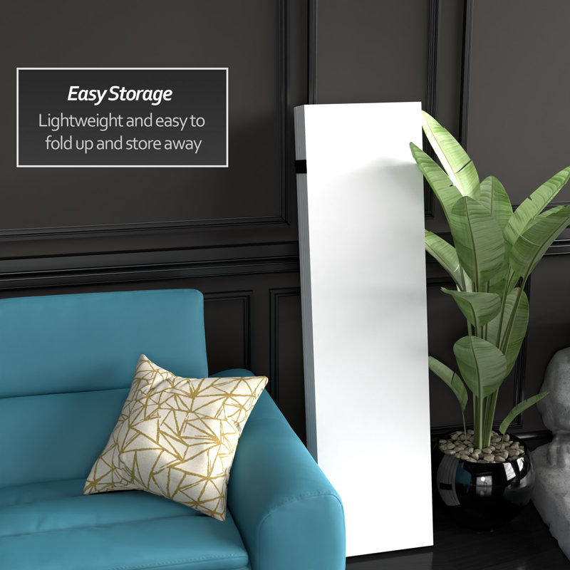 White Canvas 6-Panel Folding Room Divider