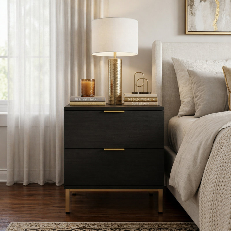 19.7" 2-Drawer Nightstand