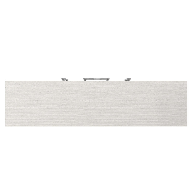 Cream and Silver 76'' Ash Wood Sideboard with Steel Accents