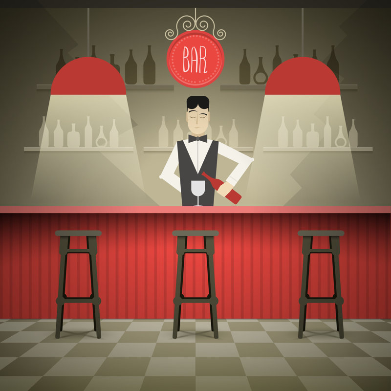 Barman by Sgursozlu - Wrapped Canvas Print, 51cm H x 51cm W x 3.8cm D