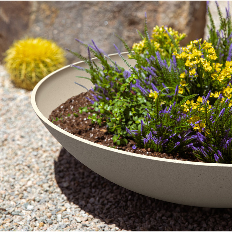 Pot à fleurs Pure Series Lane, H 8 po x l 32 po x P 32 po, Sable, Ensemble de 2