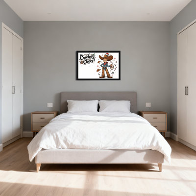 «Cowboy Cheer Christmas Western», ensemble de 1 reproduction d'art sur toile tendue sur toile