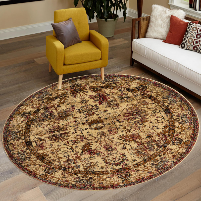Alameda Geometric Indoor Rug, Round 5'3"