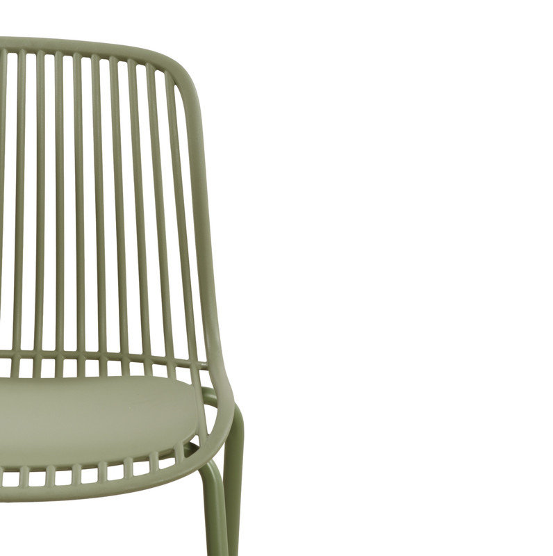 Chaise de salle à manger à lattes vert sauge Modern, Vert sauge