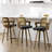 Upholstered Cane Back Counter & Bar Stool With Armrest-853572449-857907582