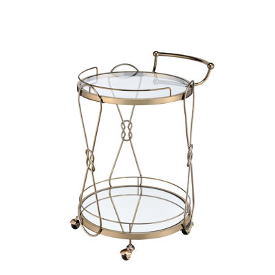 Champagne Finish Serving Cart