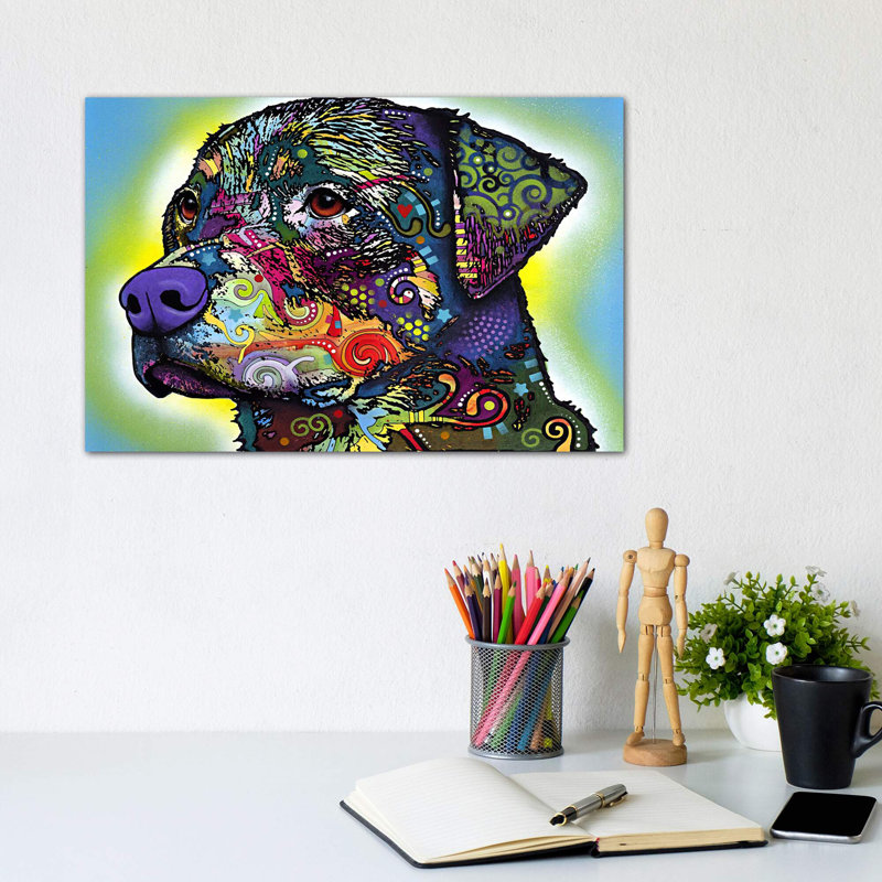 The Rottweiler by Dean Russo - Print on Canvas, No Frame, 66.04 cm H x 45.72 cm W x 1.91 cm D