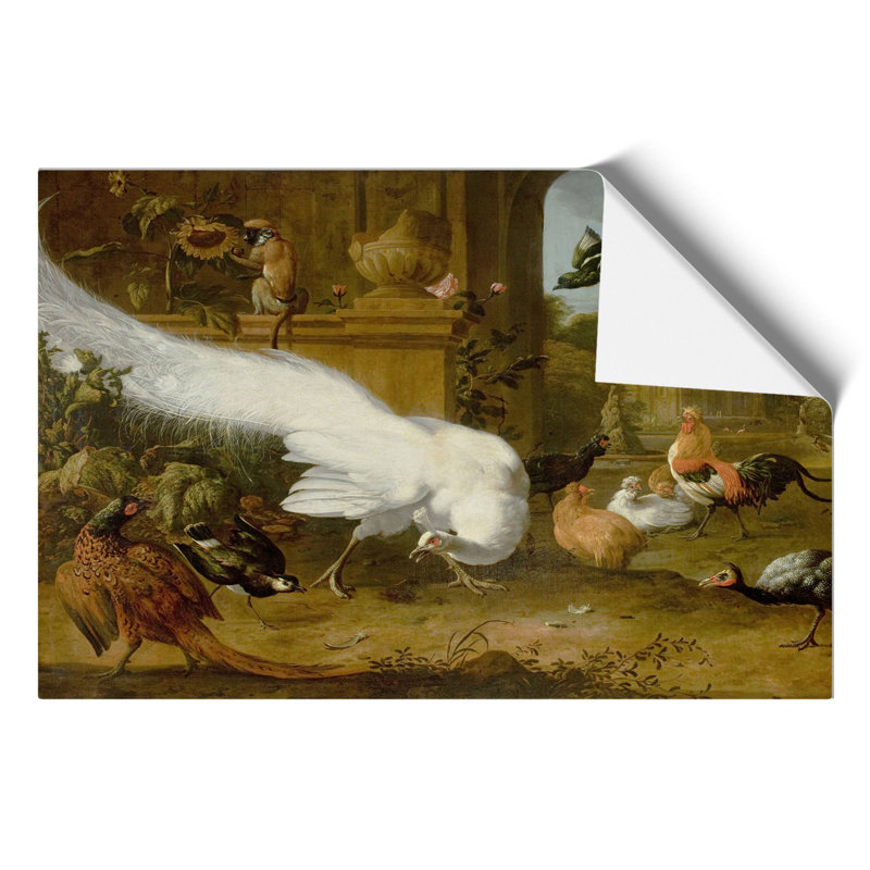 Fowls and a White Peacock by Melchior dHondecoeter - Frameless Print, 30cm H x 42cm W x 0.1cm D