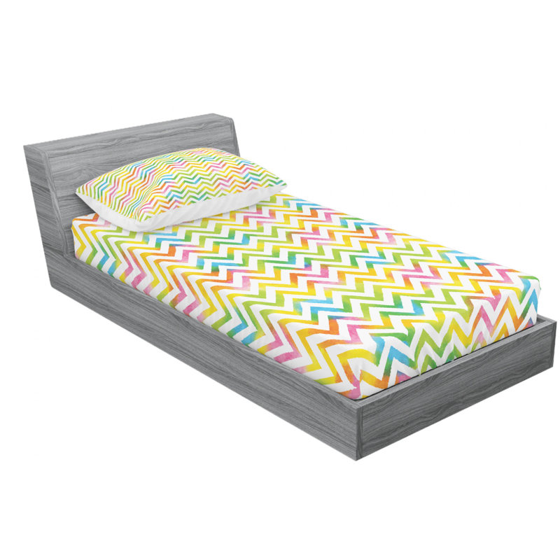 Microfiber Chevron Sheet Set, Twin XL Sheet Set + Fitted Sheet + 1 Pillowcase