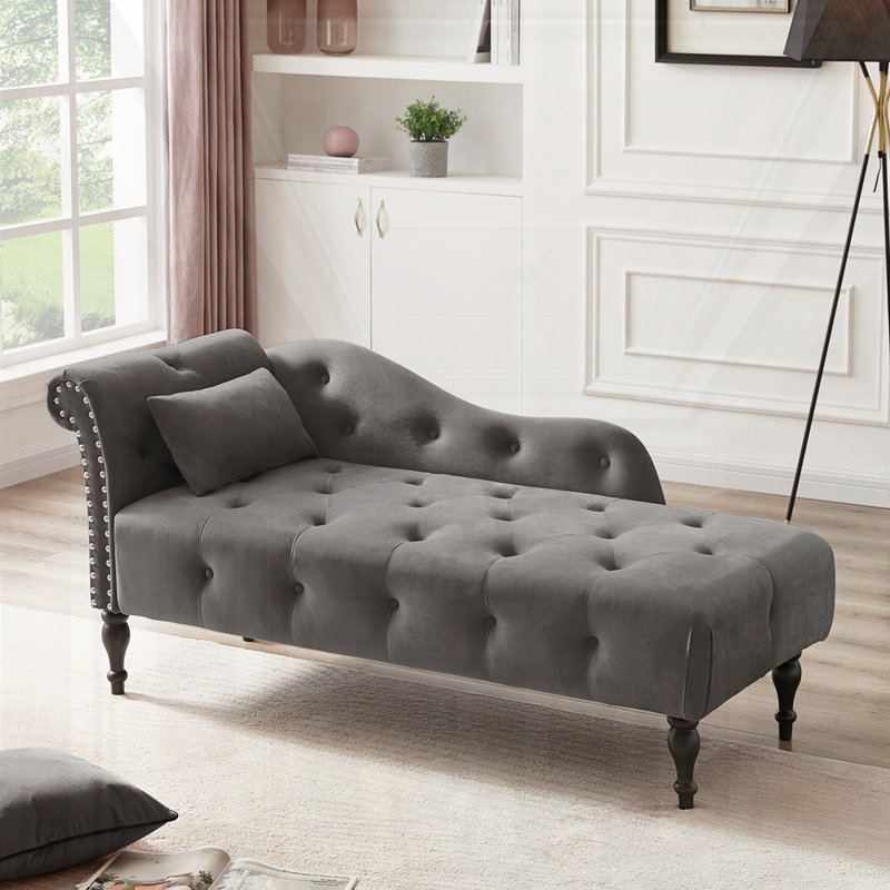 Méridienne capitonnée 60,6 po, Gris