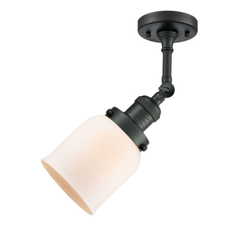 Applique murale 1 lumière 8 po Bell, Boîtier blanc mat, Noir mat, Ampoule non incluse