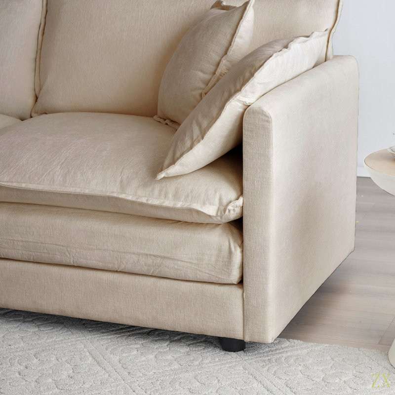 Canapé Comfort U, Chenille beige
