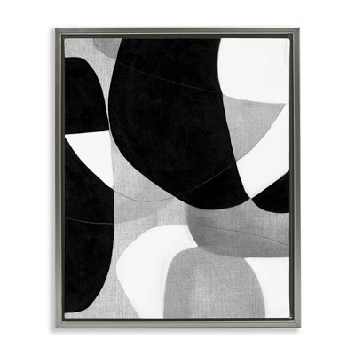 Monochromes formes oblongues encadrées dorées sur toile flottante par Kippi Leonard
