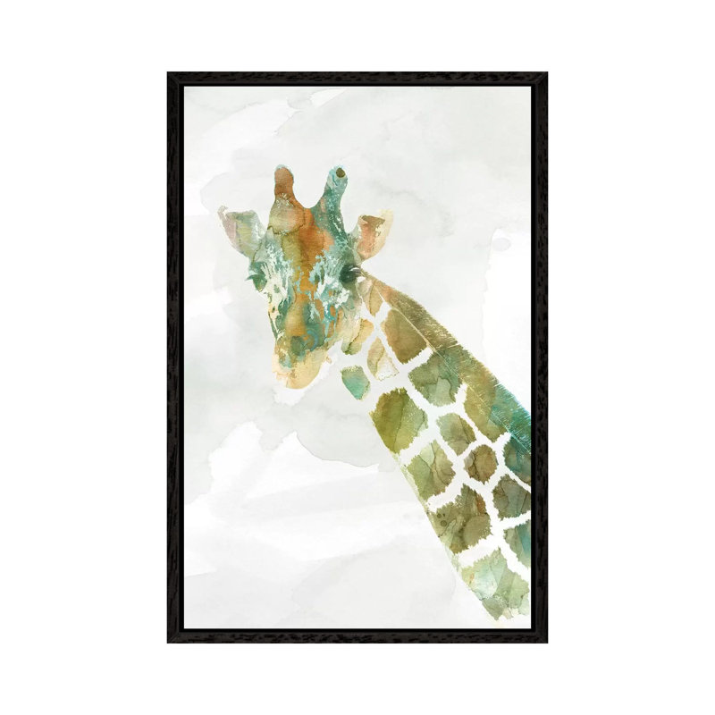 African Colours Giraffe by Carol Robinson - Print on Canvas, Black Framed, 101.6 cm H x 66.04 cm W